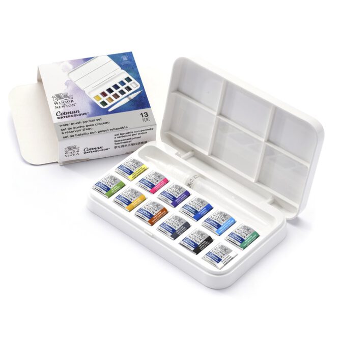 W&N Cotman Watercolour - Brush Pen Set 12 halve napjes