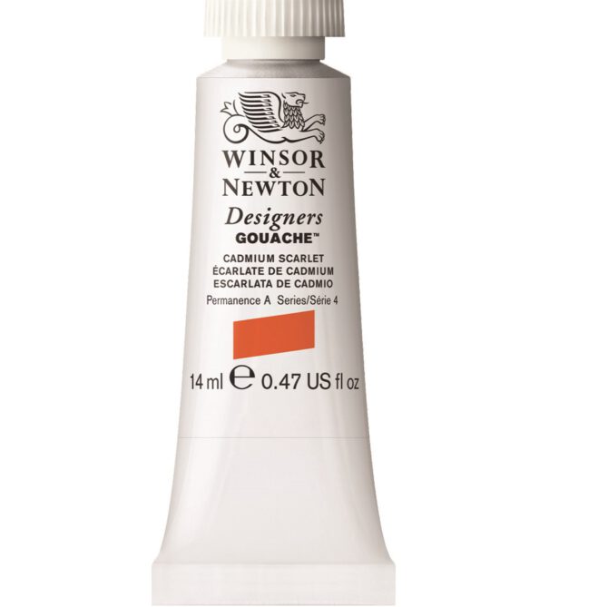 W&N Designers Gouache tube 14ml - 106 Cadmium Scarlet (s4)