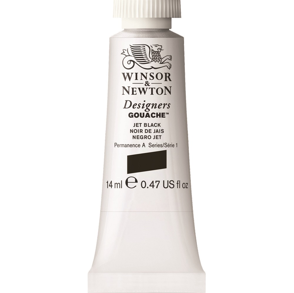 W&N Designers Gouache tube 14ml - 335 Jet Black (s1)