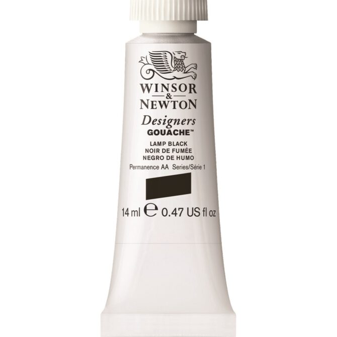 W&N Designers Gouache tube 14ml - 337 Lamp Black (s1)