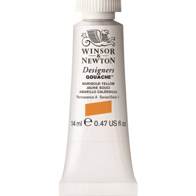 W&N Designers Gouache tube 14ml - 384 Marigold Yellow (s1)