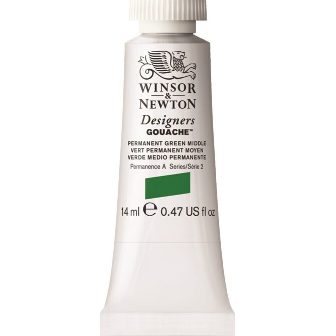 W&N Designers Gouache tube 14ml - 484 Permanent Green Middle (s2)