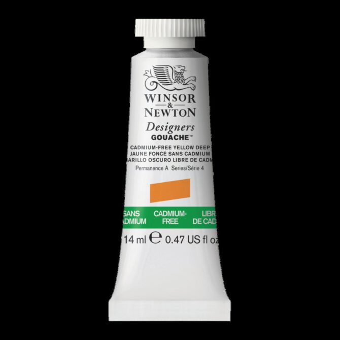 W&N Designers Gouache tube 14ml - 891 Cadmium FREE Yellow Deep (s4)