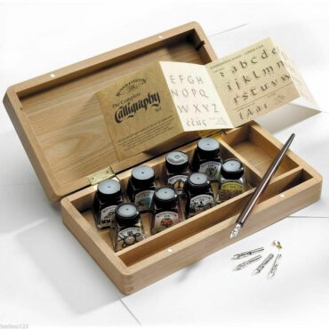 W&N Drawing ink - SET 8x14ml Calligraphy Wooden Box