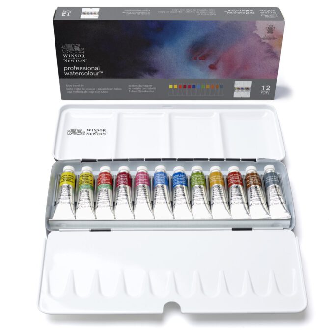 W&N Professional Watercolour - Lightweight Sketchers' Box 12 tubes