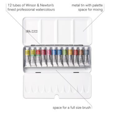 W&N Professional Watercolour - Lightweight Sketchers' Box 12 tubes