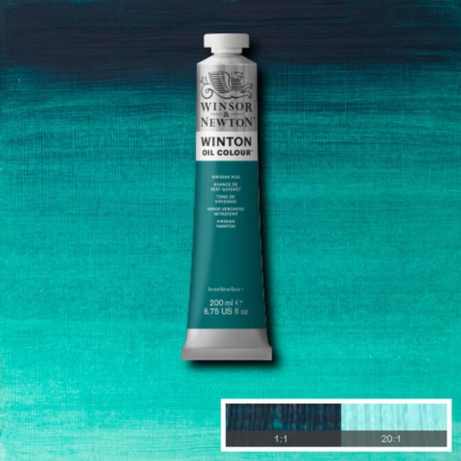 W&N Winton Olieverf 200ml - 696 Viridian Hue Phthalo