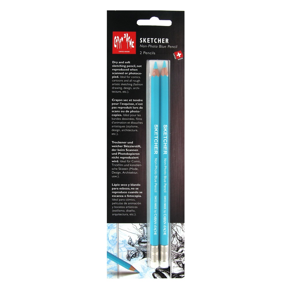 Caran d'Ache Sketcher Non-photo blue pencil - blister 2 stuks
