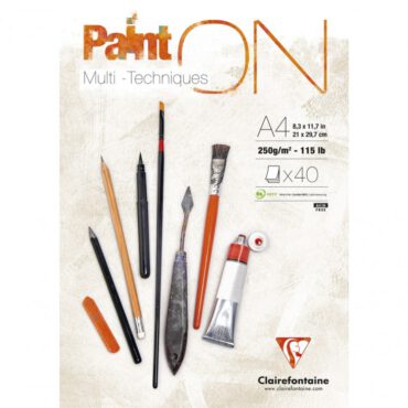 Clairefontaine PaintON Mix media - 250gram - Blok A4 WIT