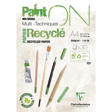 Clairefontaine PaintON Mix media RECYCLED - 250gram 30vel - Blok A4