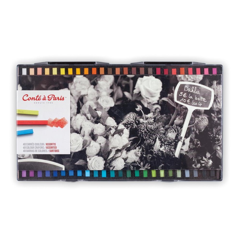 Conte a Paris Carrees pastelkrijt set 48 stuks - kleuren algemeen