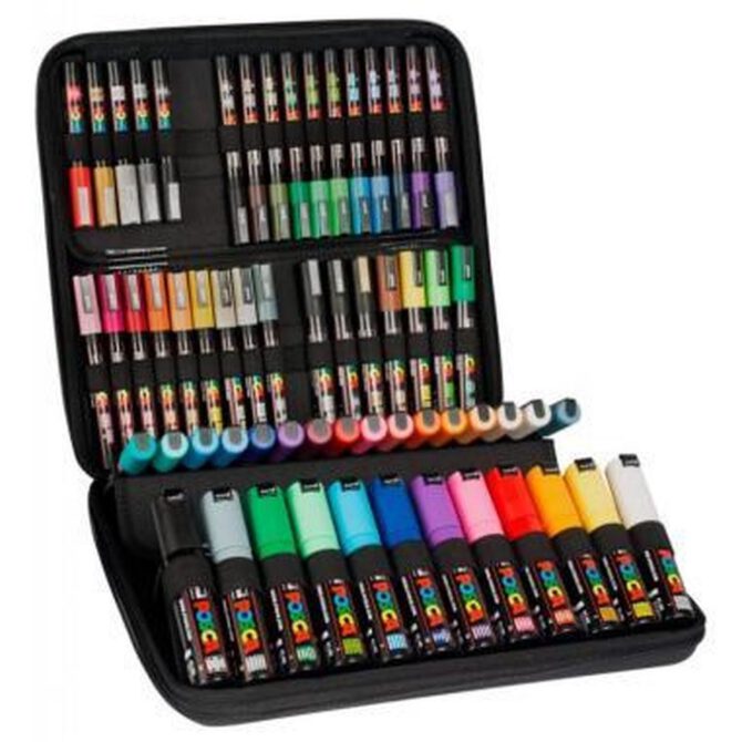 Posca Markers – KOFFER 60 Algemene kleuren