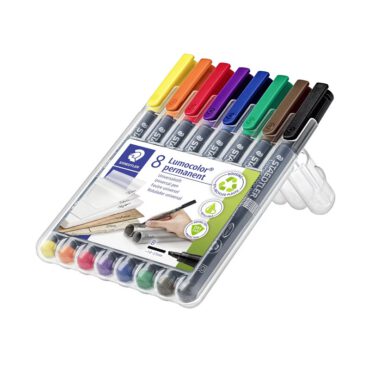 Staedtler Lumocolor permanent pen set 8 kleuren - Breed
