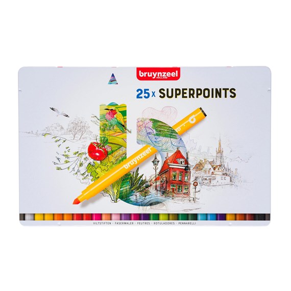 Bruynzeel Superpoints Viltstiften set 25 Kleuren