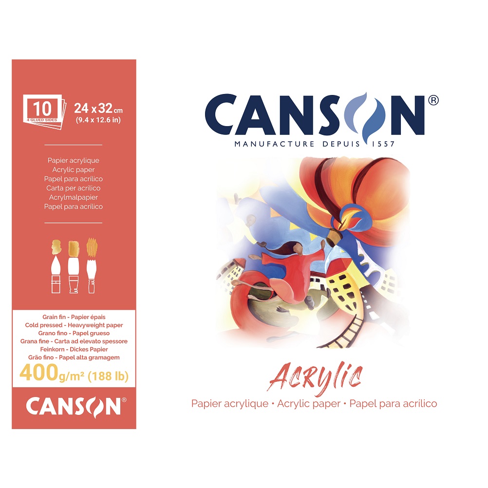Canson acrylverfblok 400gram 10 vel - 24x32cm
