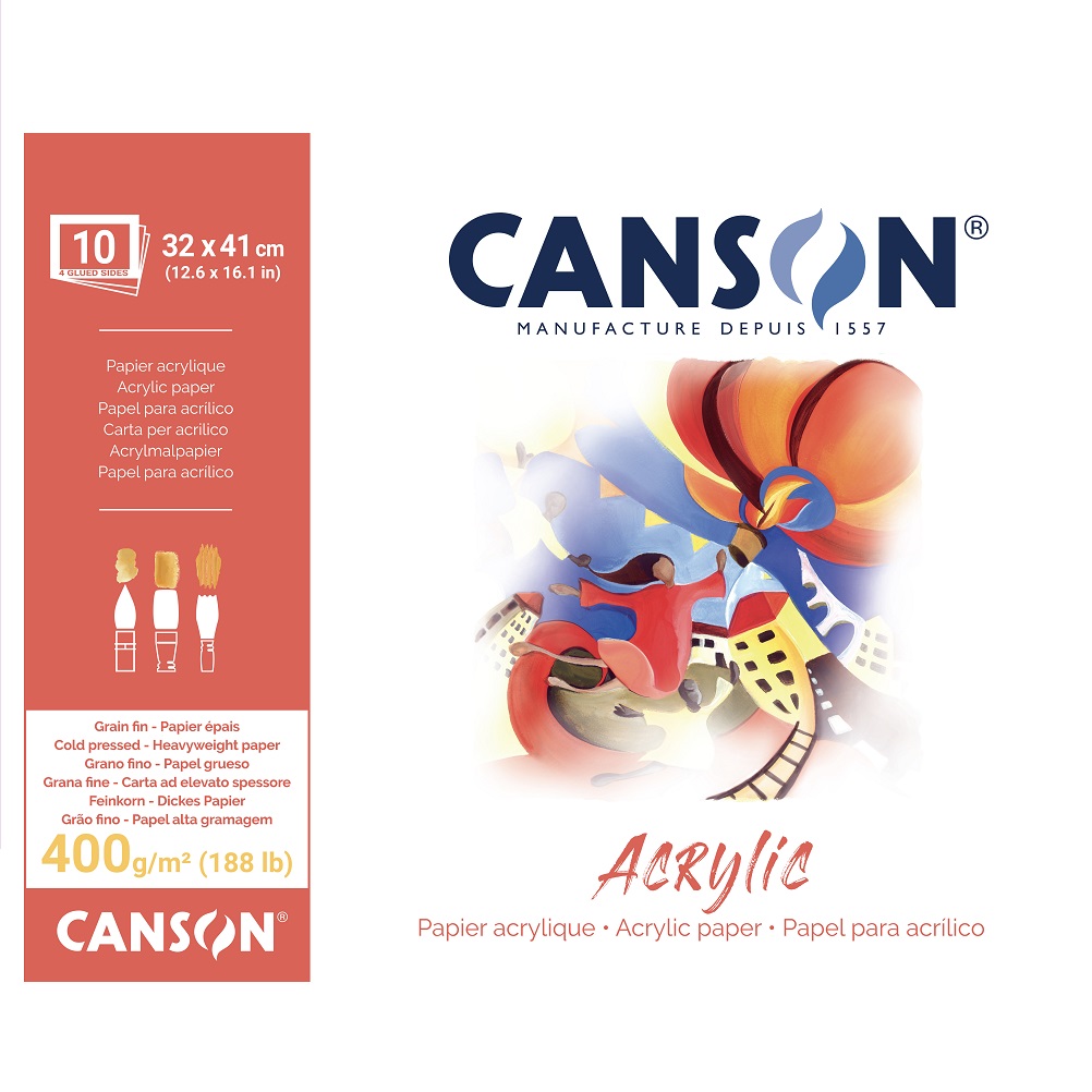 Canson acrylverfblok 400gram 10 vel - 32x41cm