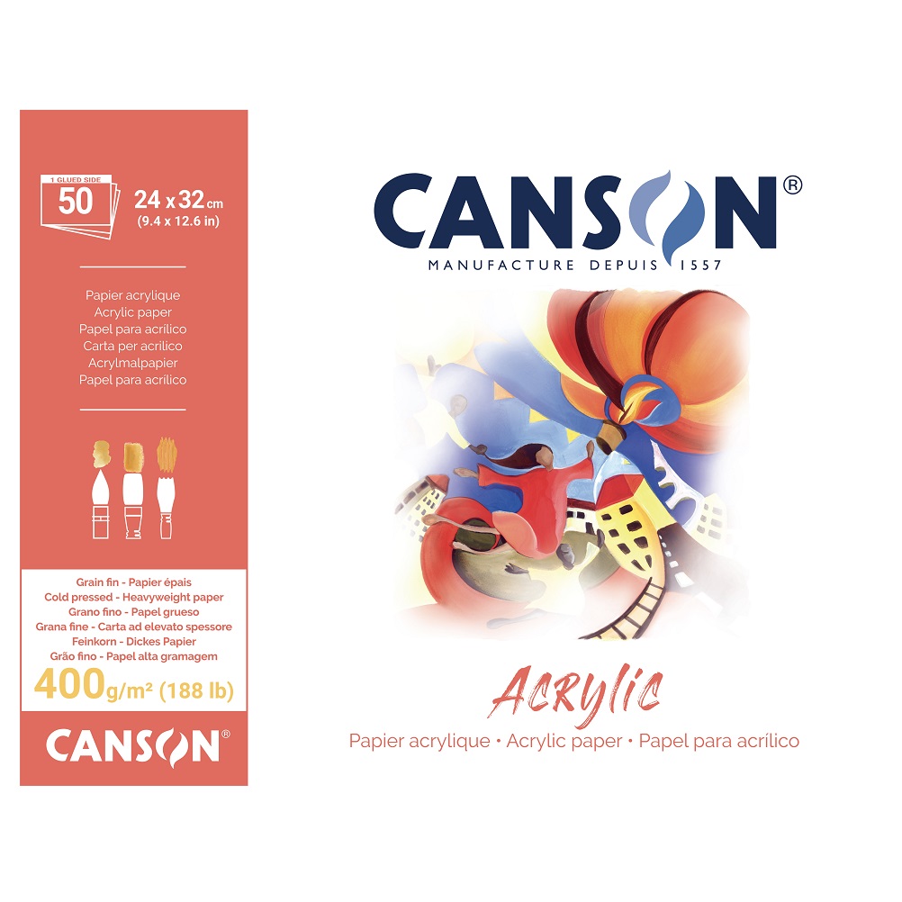 Canson acrylverfblok 400gram 50 VEL - 24x32cm