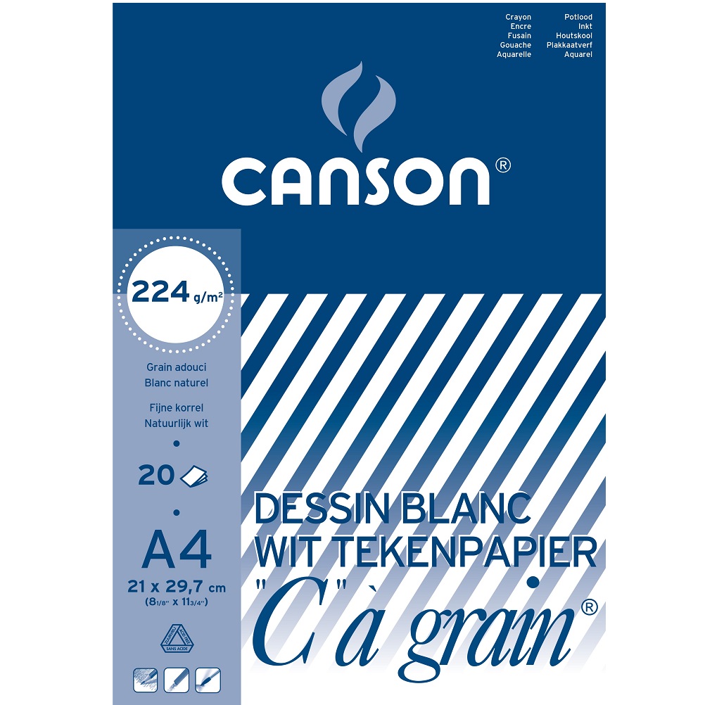 Canson "C"a Grain tekenblok 224gram - A4
