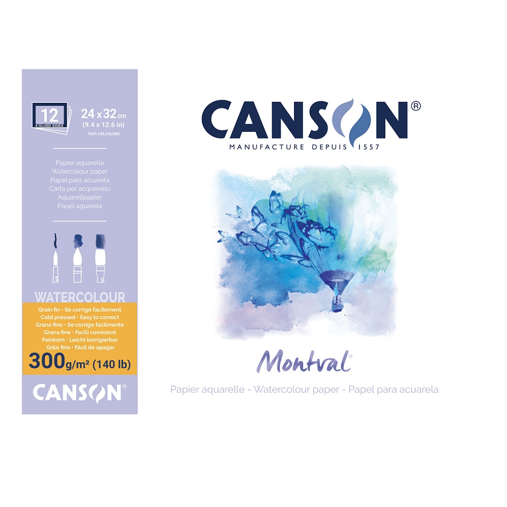 Canson Montval aquarel blok 24x32cm 300gr 12 vel