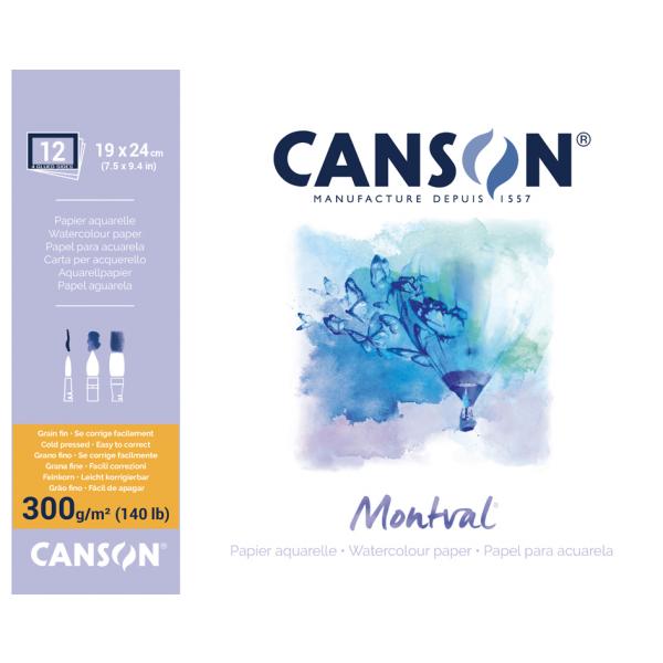 Canson Montval aquarel blok 30x40cm 300gr 12 vel