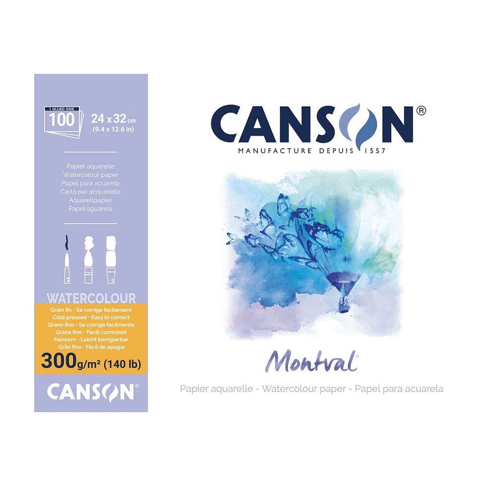 Canson Montval aquarelblok 300gram 100 VEL - 24x32cm