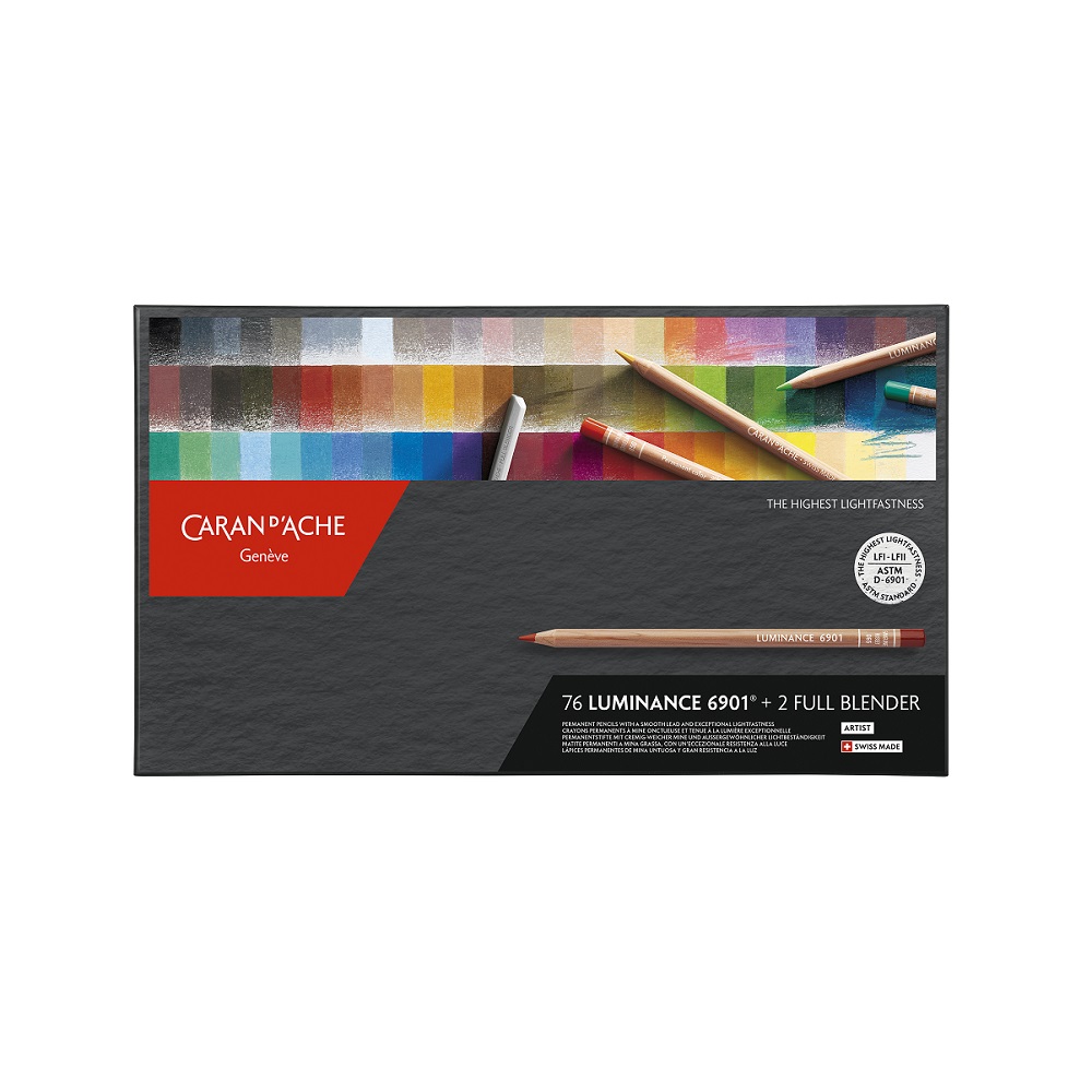 Caran d'Ache Luminance 6901 kleurpotlood - SET 76 + 2 blenders