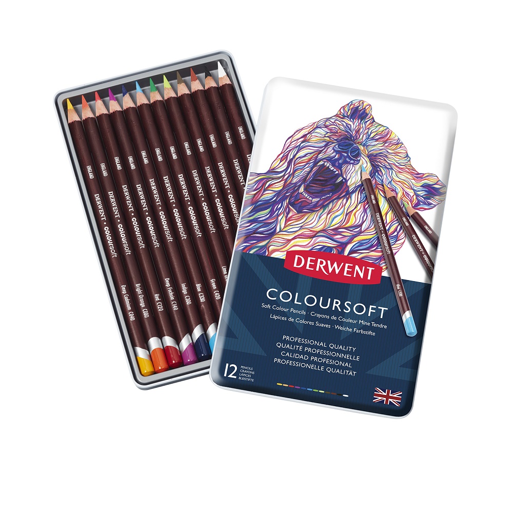 Derwent Coloursoft kleurpotloden set 12 kleuren