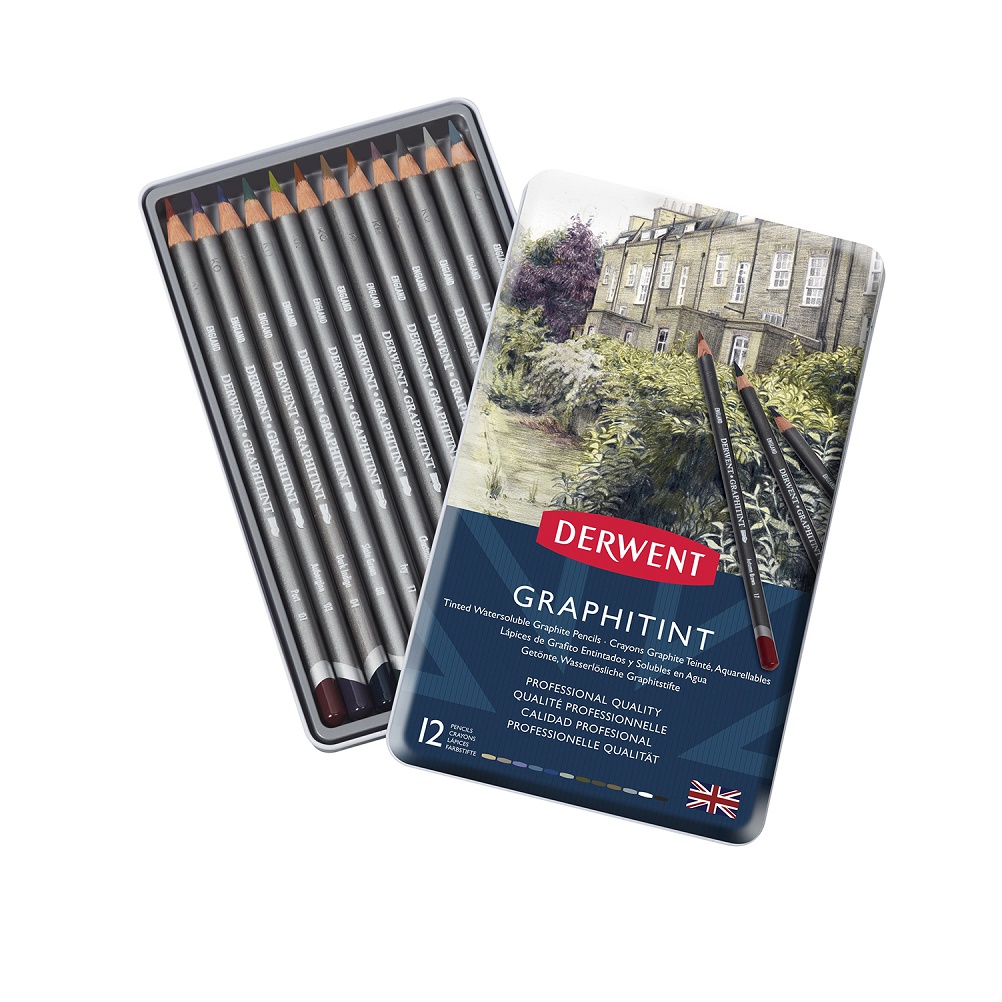 Derwent Graphitint grafietpotloden set 12 kleuren