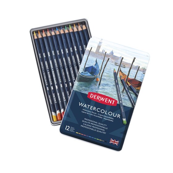 Derwent Watercolour aquarelpotloden set 12 kleuren