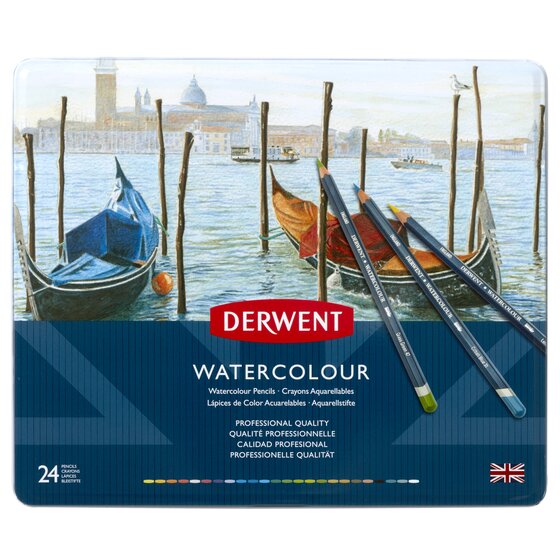 Derwent Watercolour aquarelpotloden set 24 kleuren