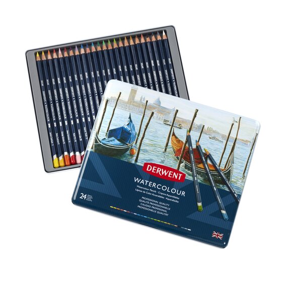 Derwent Watercolour aquarelpotloden set 24 kleuren