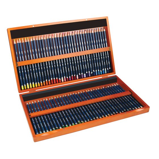 Derwent Watercolour potloden - set 72 kleuren houten kist AANBIEDING