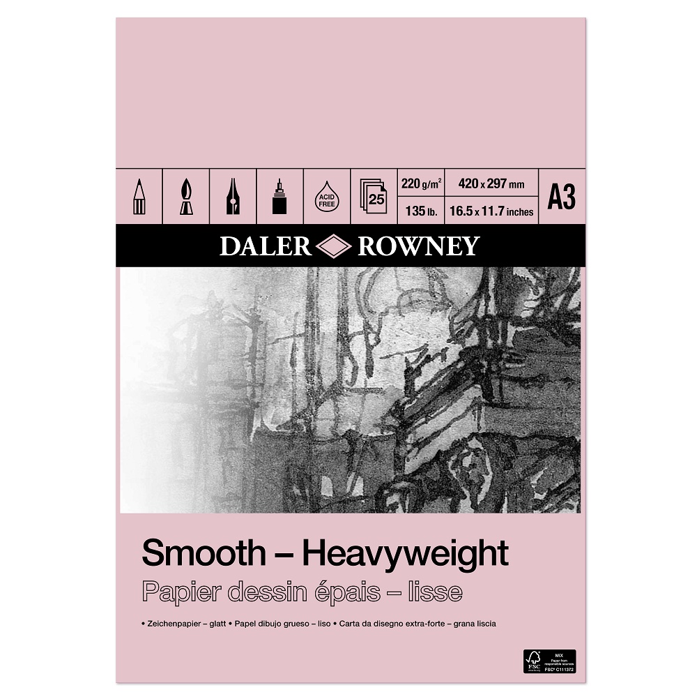 DR Heavy Weight Tekenpapier 220gram 25vel - Blok A3-formaat