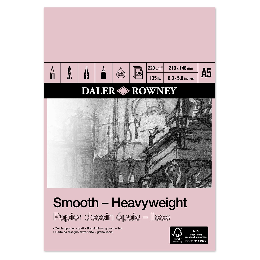 DR Heavy Weight Tekenpapier 220gram 25vel - Blok A5-formaat
