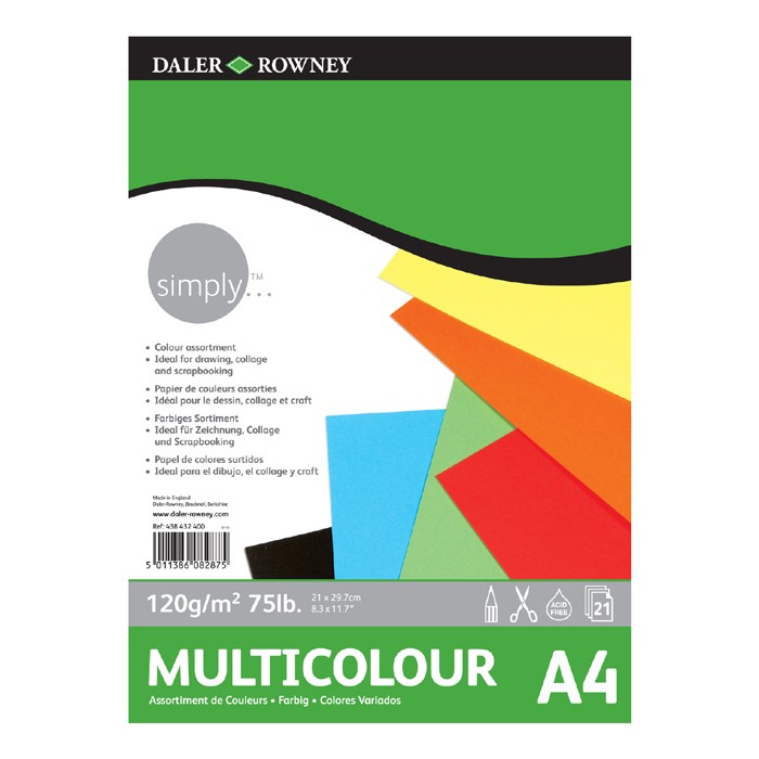 DR Simply Multicolour papier 120gram 21vel - Blok A4