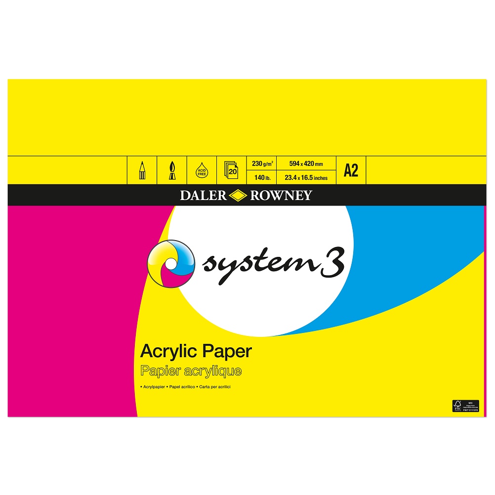 DR System 3 Acrylpapier 230gram 20vel - Blok A2-formaat