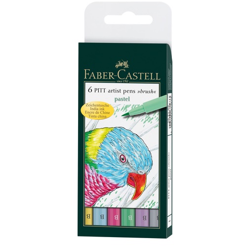 Faber Castell Pitt Artist Pen Brush - SET 6 stuks PASTEL