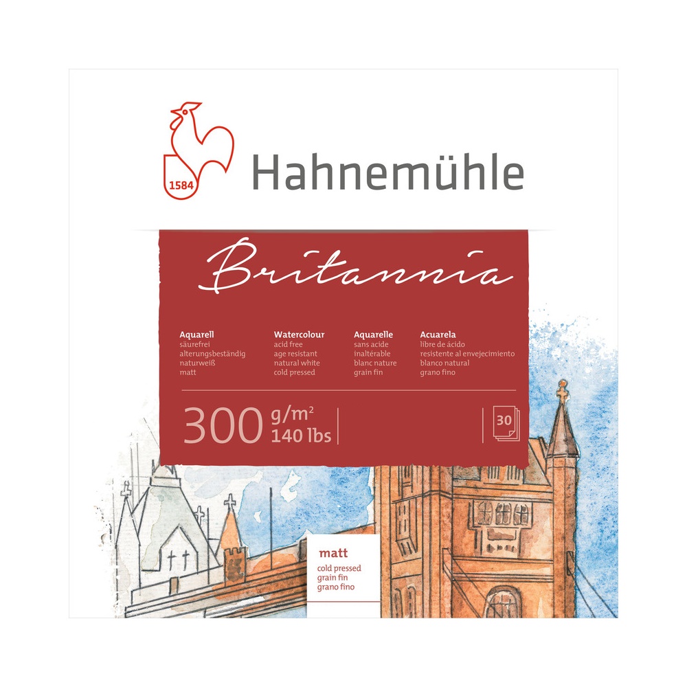 Hahnemuhl Quattro Aquarelblok 300gram 30vel – 25x25cm