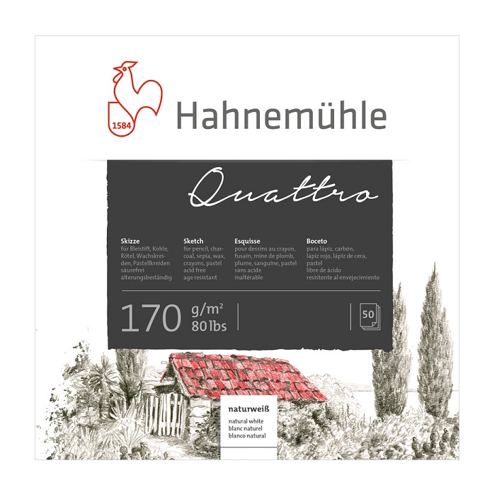 Hahnemuhl Quattro Tekenblok 170gram 50vel – 25x25cm