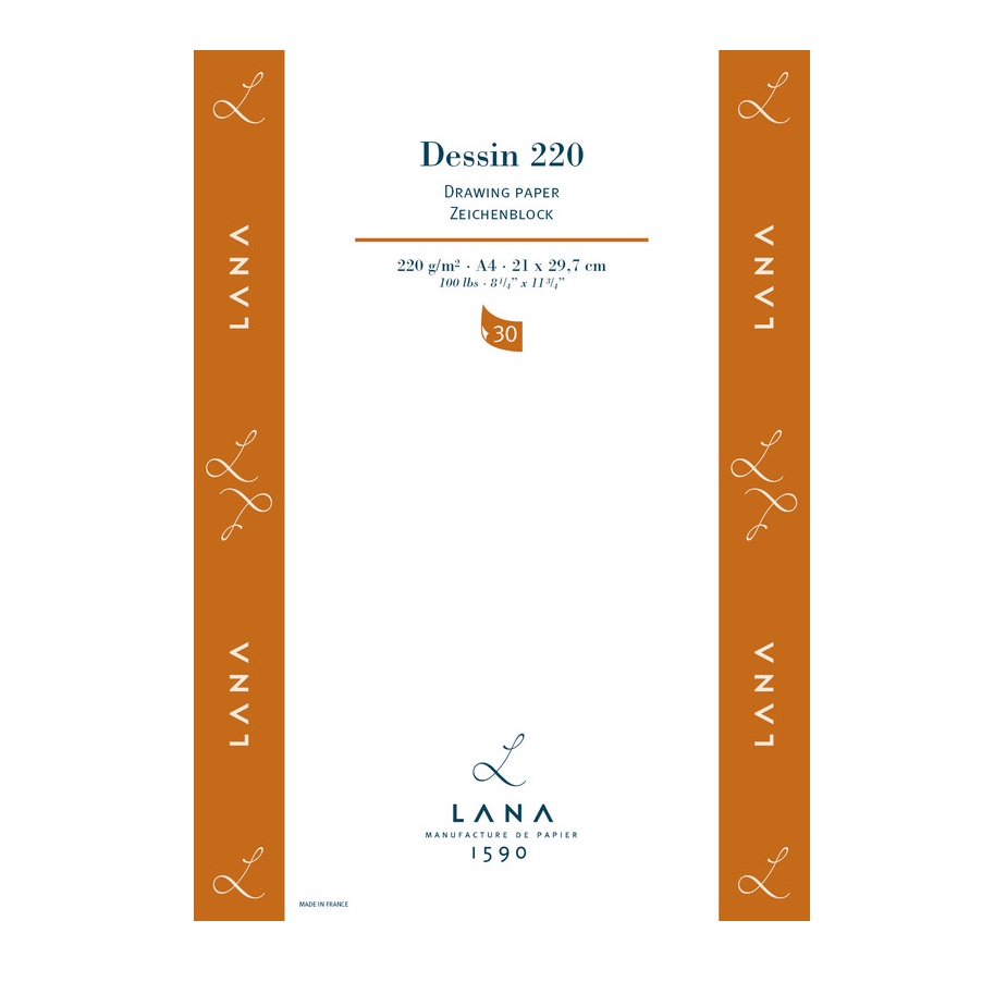 Hahnemuhle Lana Dessin Tekenpapier 220gram 30vel - Blok 30x30cm
