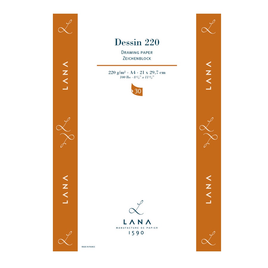 Hahnemuhle Lana Dessin Tekenpapier 220gram 30vel - Blok A2