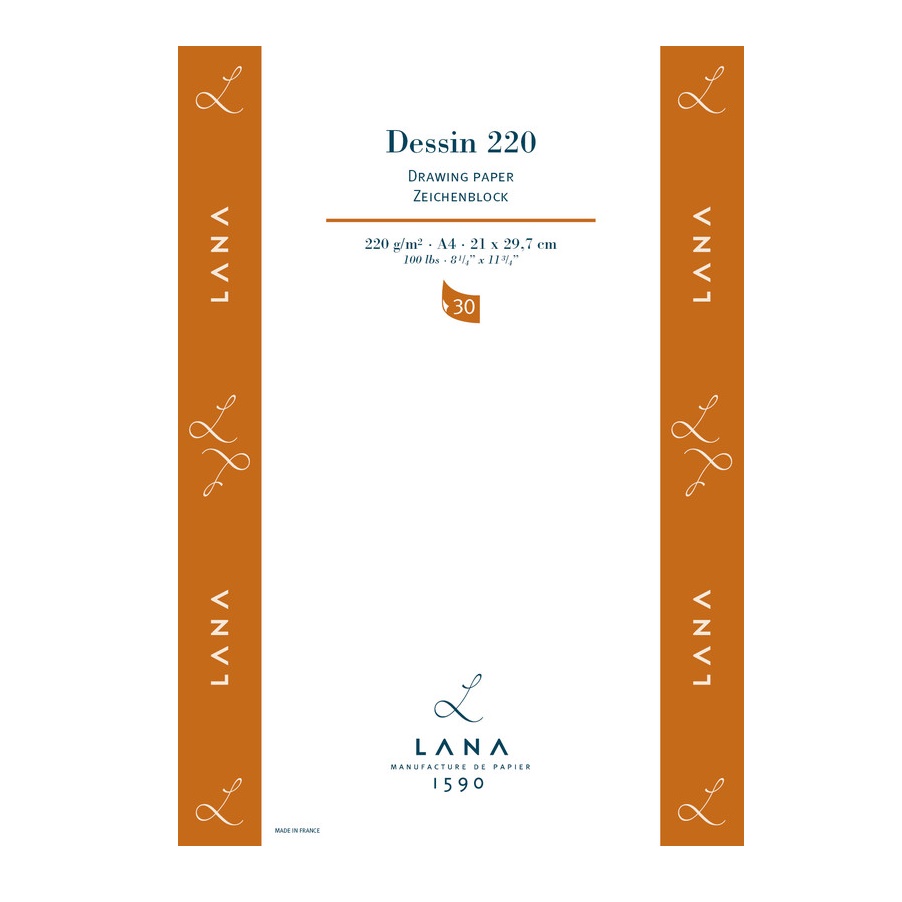 Hahnemuhle Lana Dessin Tekenpapier 220gram 30vel - Blok A3