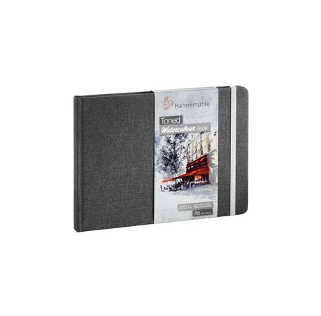 HM Toned Watercolourbook 200gram 30vel - Landscape A5 Grey
