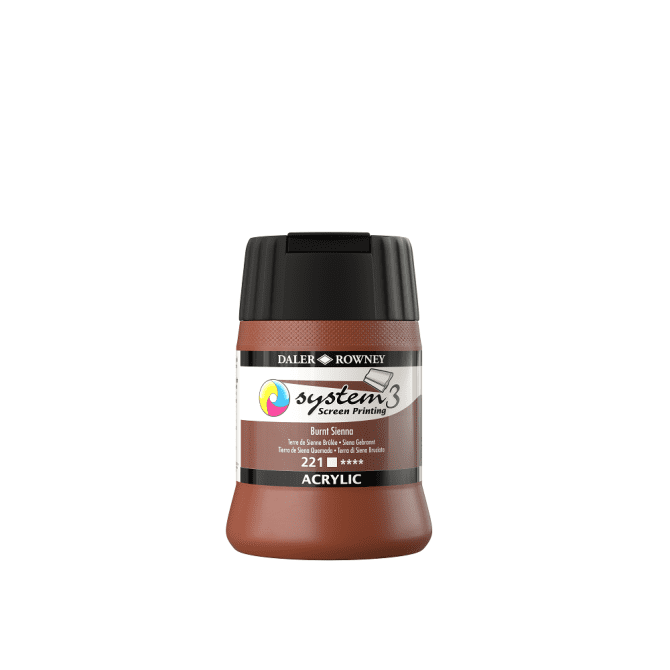 S3 Screen Printing Acrylics 250ml - 221 Burnt Sienna