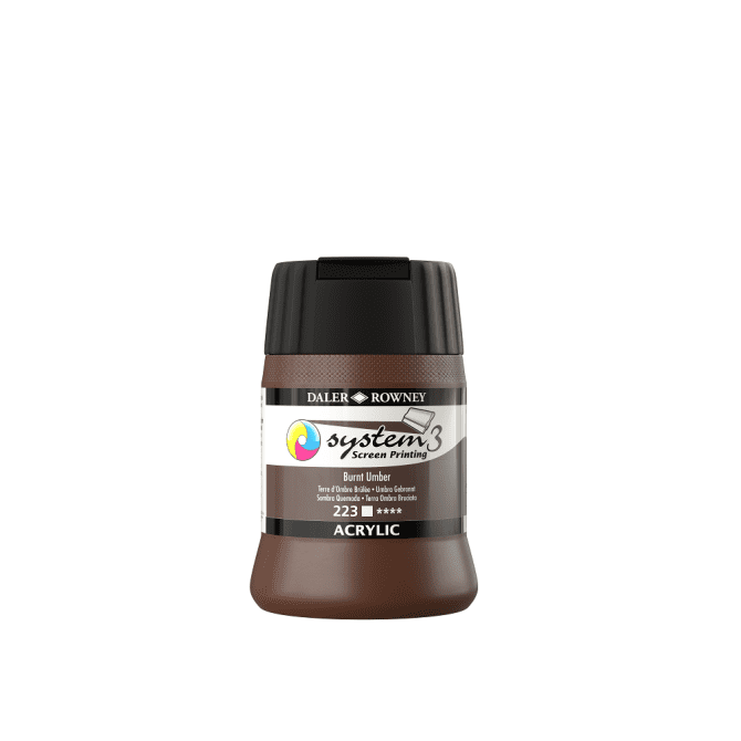 S3 Screen Printing Acrylics 250ml - 223 Burnt Umber