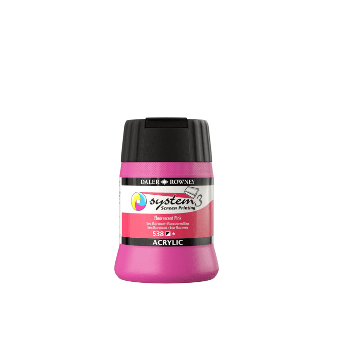 S3 Screen Printing Acrylics 250ml - 538 Fluorescent Pink