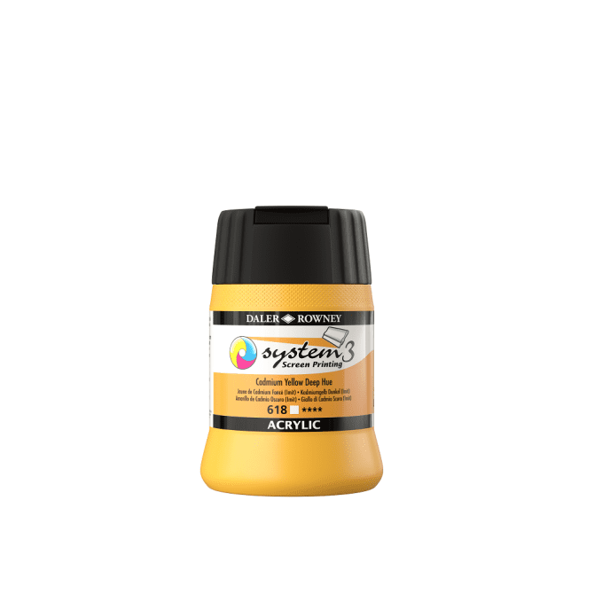 S3 Screen Printing Acrylics 250ml - 618 Cadmium Yellow Deep Hue