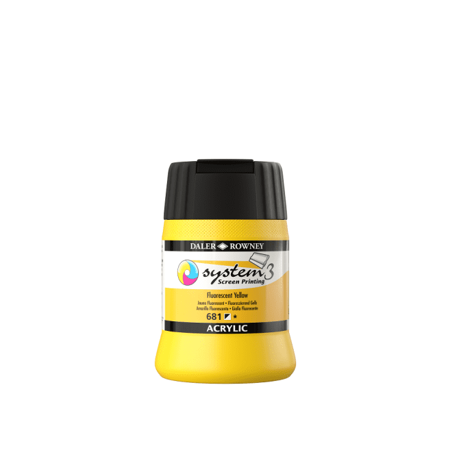 S3 Screen Printing Acrylics 250ml - 681 Fluorescent Yellow