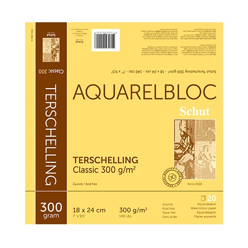 Schut Terschelling Classic Aquarelblok 300gram 20vel - 18x24cm