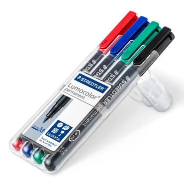 Staedtler Lumocolor permanent pen set 4 kleuren - medium